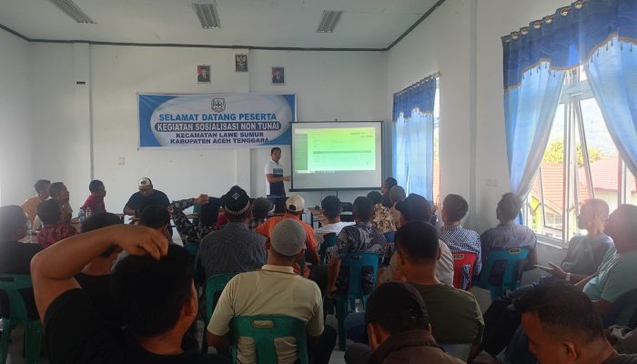 APDESI Kecamatan Lawe Sumur Gelar Sosialisasi Non Tunai Bersama Kepala Desa
