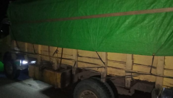 Truk Bermuatan Kayu Ditemukan Berhenti di Jalan Poros Sanggau-Pontianak