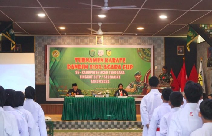 Dandim Agara Buka Turnamen Karate Dandim 0108 Cup Tingkat SLTP Se – Agara, Ini Pesan nya.