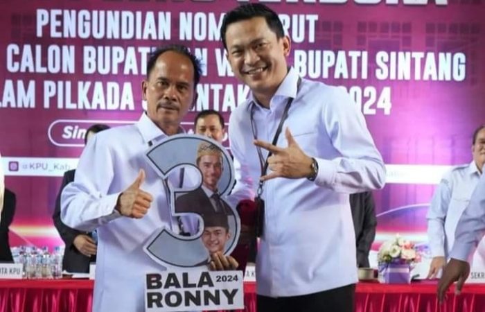 Peroleh Nomor Urut 3 Bala-Ronny Siap Menangkan Pilkada Sintang 2024