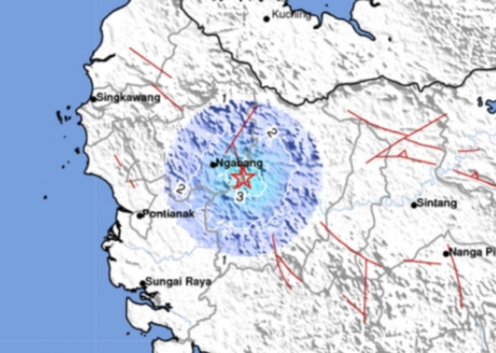 Gempa bumi magnitudo 4.2 guncang Sanggau dini hari. BMKG: Pusat gempa di darat, kedalaman 12 km