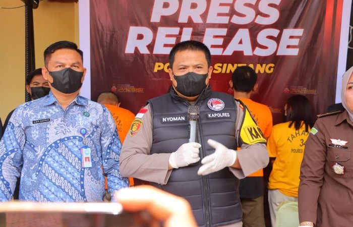 Polres Sintang Tangkap 4 Pelaku Narkoba dan Musnahkan 277,62 Gram Shabu