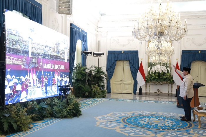 Presiden Prabowo Subianto meresmikan proyek migas Forel-Terubuk secara virtual dari Istana Merdeka, Jakarta, Jumat, 16 Mei 2025