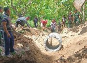 Satgas TMMD Kodim 0108/Agara Bersama Masyarakat Pasang Gorong Gorong