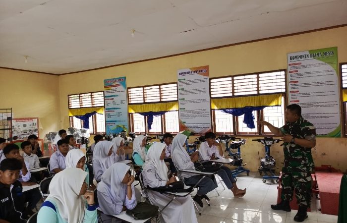 Siswa SMKN 3 Kutacane Dibekali Wasbang dan Bela Negara oleh Satgas TMMD Kodim 0108 Agara