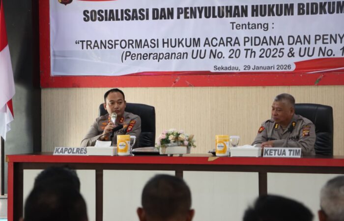 Bidkum Polda Kalbar Sosialisasikan Transformasi Hukum Acara Pidana di Polres Sekadau