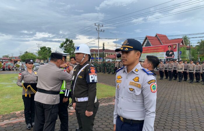 Kodim 1206/Putussibau Ikuti Apel Gelar Pasukan Pengamanan Idul Fitri 1447 H di Mapolres Kapuas Hulu