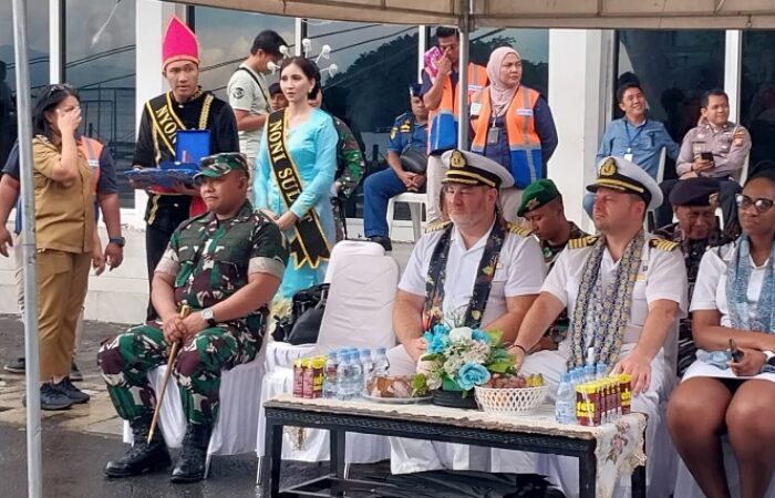 Dorong Sektor Pariwisata ke Kancah Dunia, Dandim 1310/Bitung Bersama Forkopimda Sambut Mewahnya Queen Mary 2