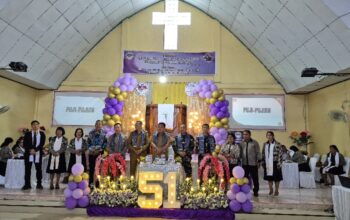 Wujud Sinergi TNI dan Pemerintah Daerah Dalam Kehidupan Beragama, Dandim 1310/Bitung Bersama Wakil Walikota Hadiri HUT ke-51 GMIM Maranatha Kasawari