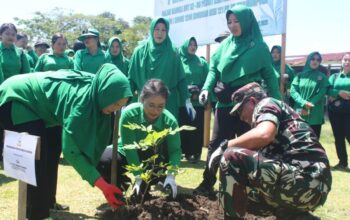 Persit KCK Cabang L Kodim 1206/Putussibau Gelar Penanaman Pohon Dalam Rangka HUT Ke-80