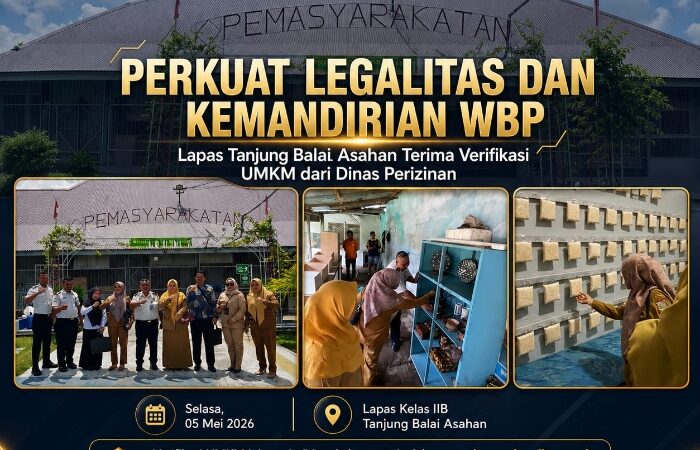 Perkuat Legalitas dan Kemandirian WBP, Lapas Tanjung Balai Asahan Terima Verifikasi UMKM
