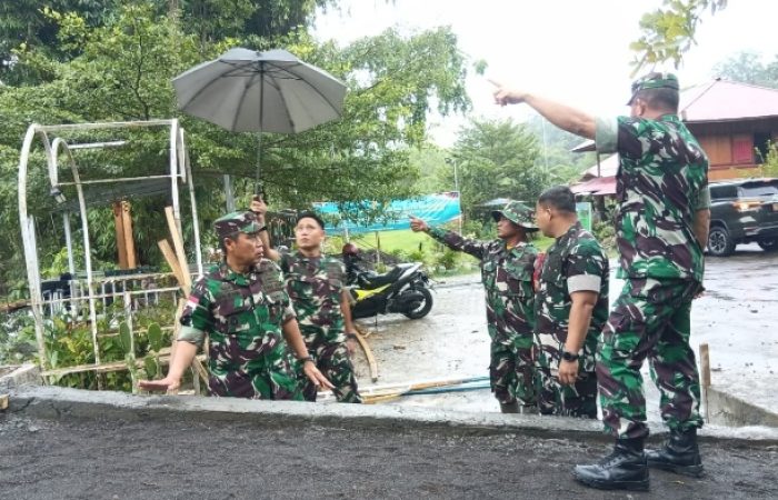 Pastikan Progres Pekerjaan Berjalan Lancar, Dandim 1310/Bitung Dampingi Danrem 131/Santiago Tinjau Pembangunan Jembatan Perintis Garuda di Wilayah Kodim 1310/Bitung